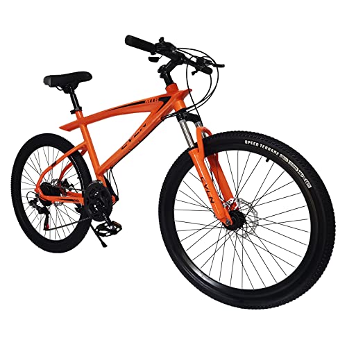 Joyo 26 Inch Aluminum Mountain Bike 21 Speeds Adult Bicycles For Men With Dual Disc Brakes Front Suspension Adult Bike Mens Bike Mens Bicycle For Men Women Adult (Orange) #TOP22