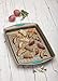 Rachael Ray Cucina Nonstick Bakeware Set with Grips, Nonstick Cookie Sheet / Baking Sheet and Crisper Pan - 2 Piece, Latte Brown with Agave Blue Handle Grips