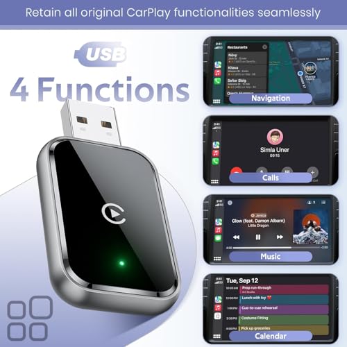 Image of Jemluse Wireless CarPlay & Android Auto Adapter for Cars, Support iPhone & Android, Convert Wired CarPlay /Android Auto to Wireless, Fast Auto Connect, Support Navigation, Music, Calls & More - Black