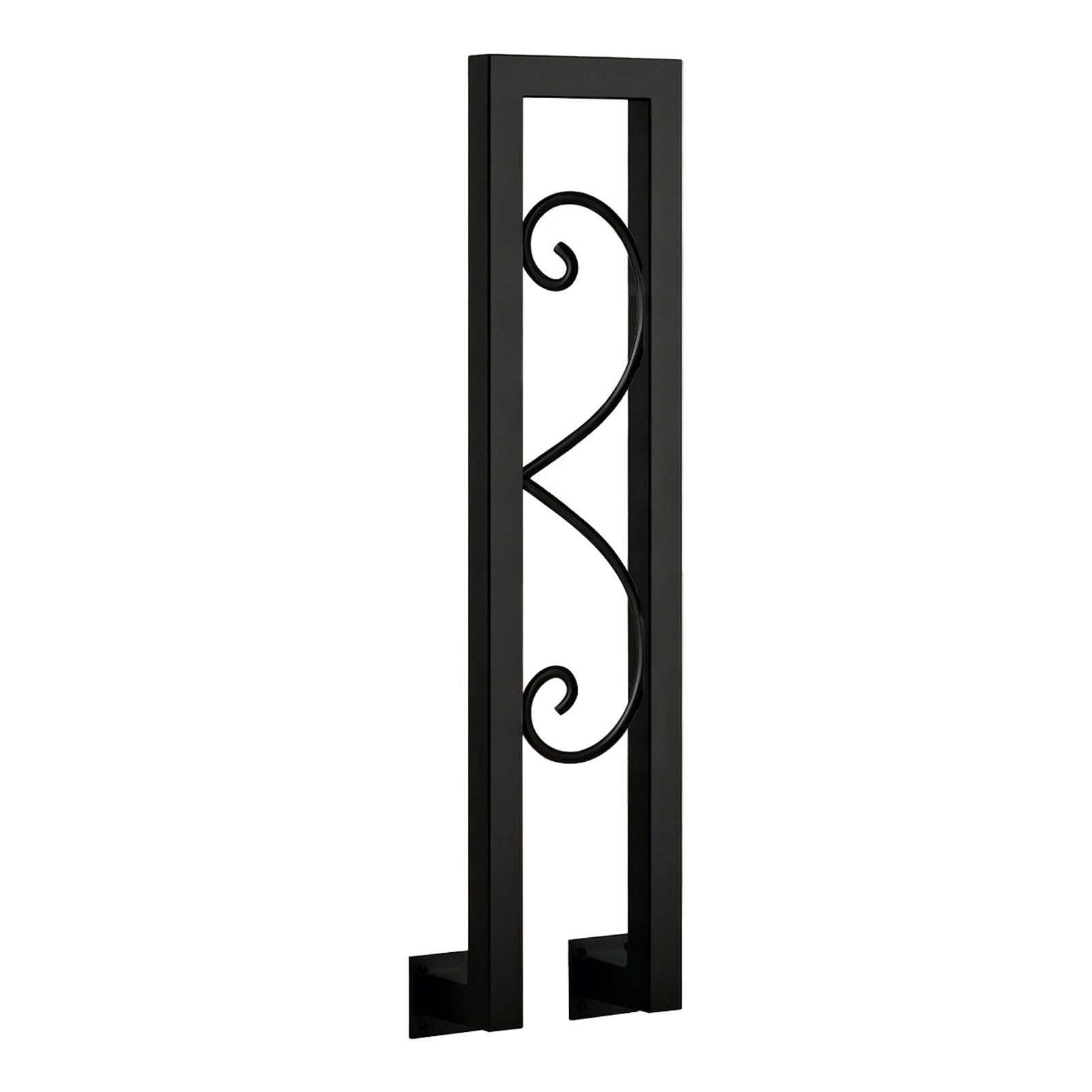 Gaommini One Color Industrial Outdoor Stair Railing Kit Metal Wrought Iron U-Shaped Handrails For Indoor Outdoor Stairs Porch Deck Hand Rail Anti-Slip Grab Rails 35~100Cm(95Cm(2.1Ft))