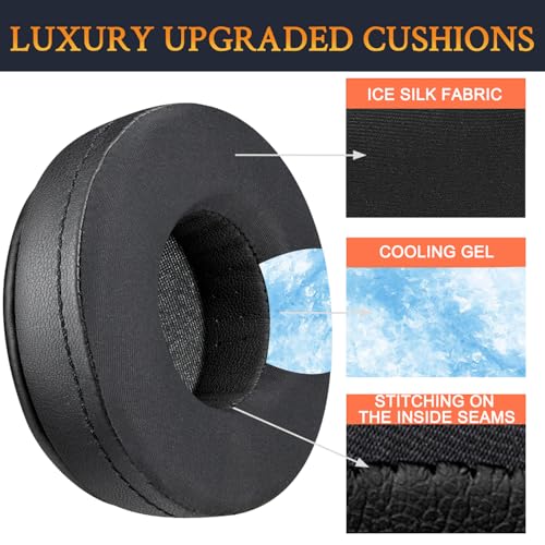 Image of SOULWIT Cooling Earpads for Skullcandy Hesh /Hesh2 Headphones - Black | Not Fit Hesh 3 /Hesh ANC /Hesh Evo Headphones