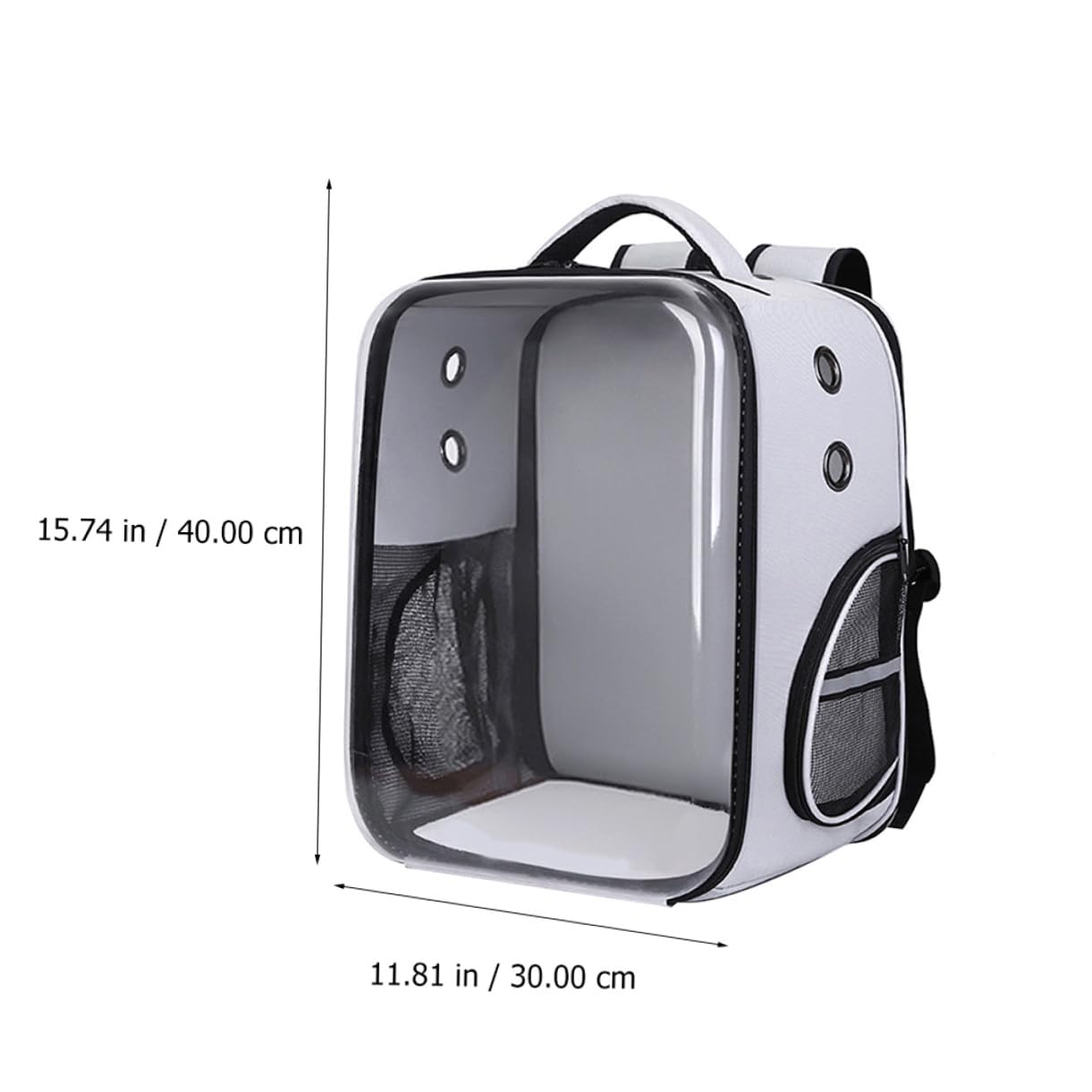 Bolsa de Transporte para Mascotas Transparente y Plegable | PC y Tela Oxford, Ligera y Cómoda de Llevar, para Gato y Perro Pequeño, Uso Exterior