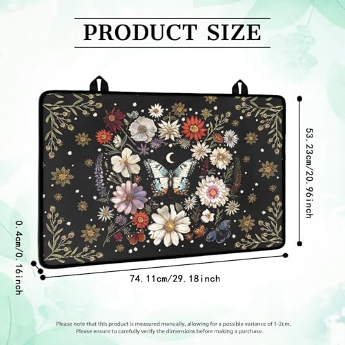Image of Buttefly Stove Cover, Heat Resistant Silicone Stove Cover Mat, Retro Flower Gas Burners Protector, Non-slip Waterproof Mat for Glass Stovetop Protector, Heat Proof Rectangle Mat