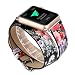TCSHOW For Apple Watch Band 42mm,42mm Double Tour Soft PU Leather Pastoral/Rural Style Replacement Strap Wrist Band with Silver Metal Adapter for both (W double tour)