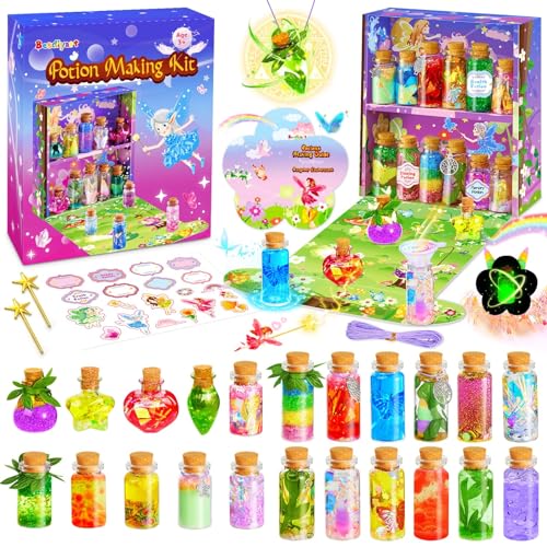 Potion Making Kit for Children, Fairy Arts and Crafts, Mix 22 Wizard Potions, Magical Gifts for Girls 5-12, Birthday Fairy Toys