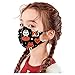 Produktbild Lialbert 1/5/10/50 Stück Halloween Mundschutz Kinder Cartoon Druck, Verstellbarer Hängendes Ohr StaubschutZ, Atmungsaktive Waschbar Half Face Halstuch für Jungen und Mädchen