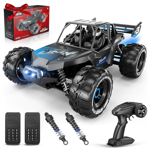 4DRC H3 Coche teledirigido 1:16 con luces RC Coche 30 km/h 4WD Offroad Hobby Grade Monster Crawler con 2 baterías 40 minutos de autonomía, para adultos y niños