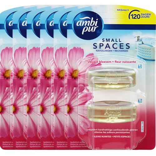 Febreze Ambi Pur Small Spaces Air Freshener Odour Eliminator Refills - Home & Office Fragrances - Blossom & Breeze 5ml - Box of 12