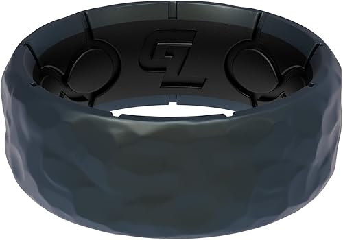 Groove Life Zeus - Anillo de silicona martillado martillado de goma transpirable para hombres, cobertura de por vida, diseño único, anillo de ajuste
