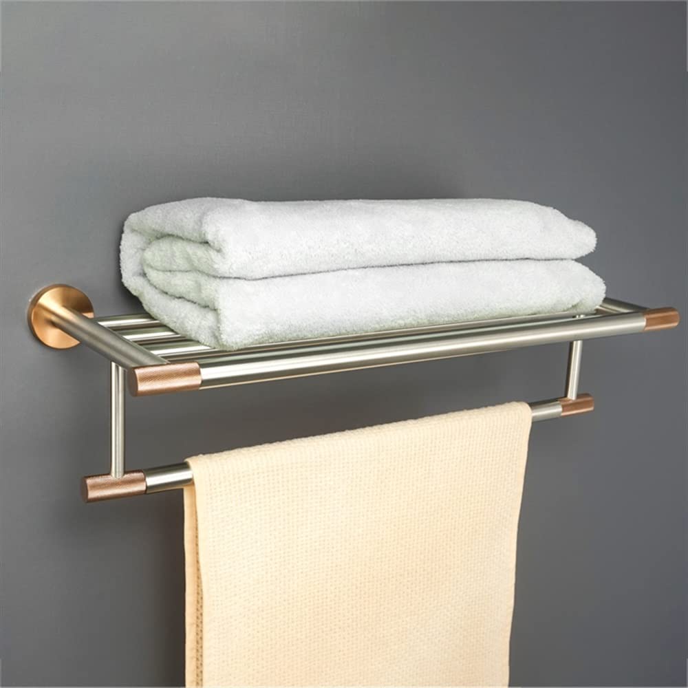 Barre à serviettes chic en métal rose brossé durable - 5