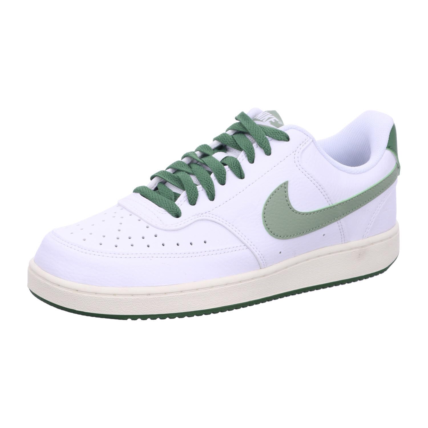 Nike Herren Court Vision Lo Low Top Schuhe, White/Oil Green-Treeline-Sail, 36.5 EU
