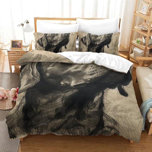 Housses de couettes chien Rowena en microfibre douce avec 2 taies 140x200cm - 2