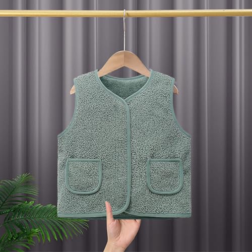 Toddler Boy Girls Fleece Vest Sleeveless Zip up Sherpa Jacket Baby Kids Fall Winter Waistcoat Outerwear with Pockets2