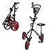 Caddymatic Golf X-TREME 3 Wheel Push/Pull Golf Cart with Seat (Black/Red)