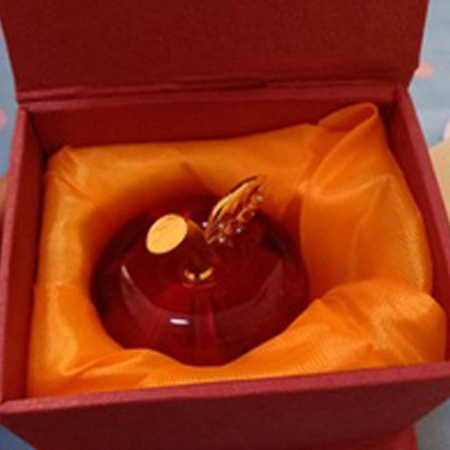 チェコ　CZ GLASS工房　作家もの　りんご チェコ CZ GLASS工房 作家もの りんご