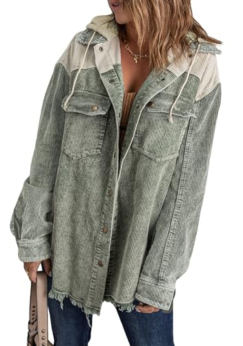 Shacket pour femme : veste boutonné à bloc de couleur OMZIN