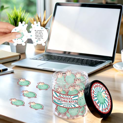 Bowling Ball Positive Jar with 60 Affirmation Cards, Motivational Quotes Gift for Positivity and Stress Relief, Game Room Shelf Decor, Fun Encouraging Gift for Bowlers, League Players and Friends - Image 5