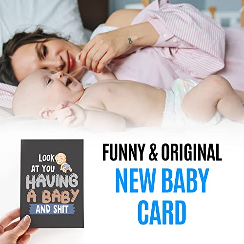 Funny New Baby Card With Envelope | Silly Card For Parents To Be | Congratulatory Card For Pregnancy Reveal For Mom, Dad... | Baby Shower Congratulations Present #TOP4