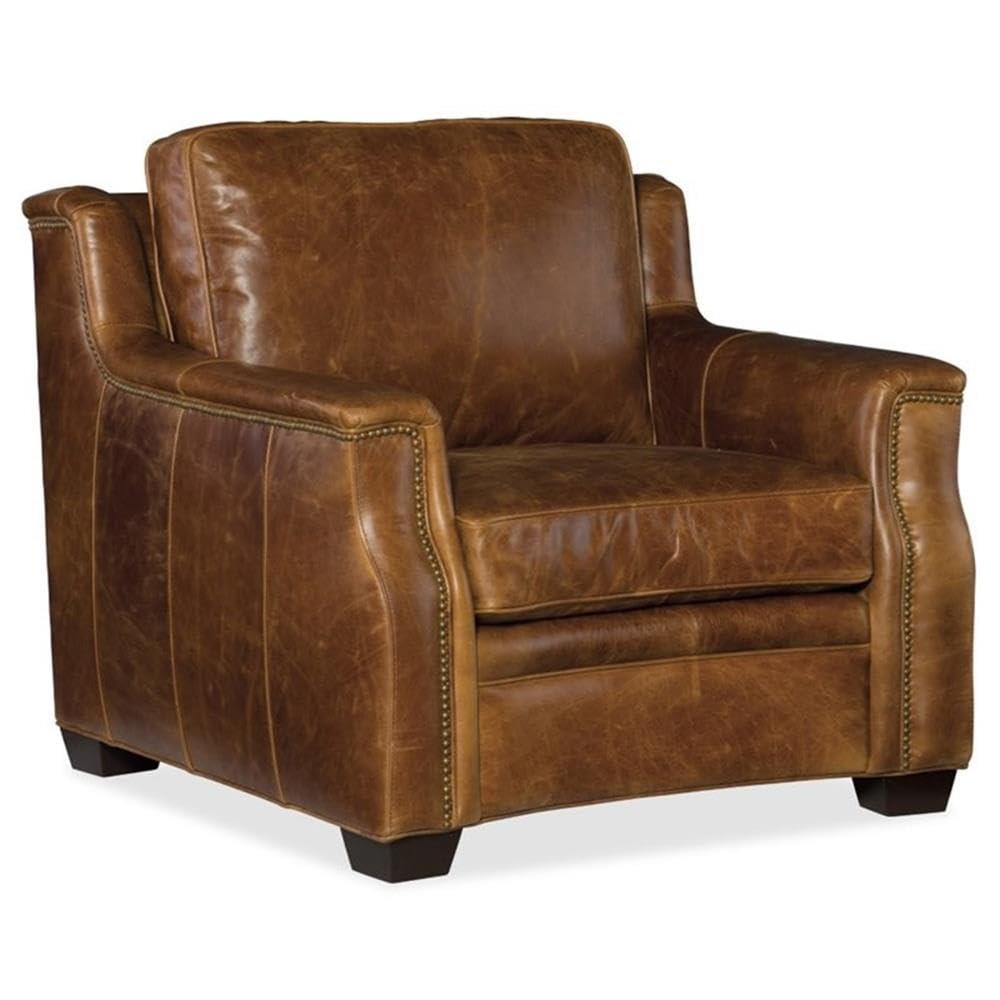 BOWERY HILLModern/Contemporary Leather Arm Chair in Buckaroo Colt