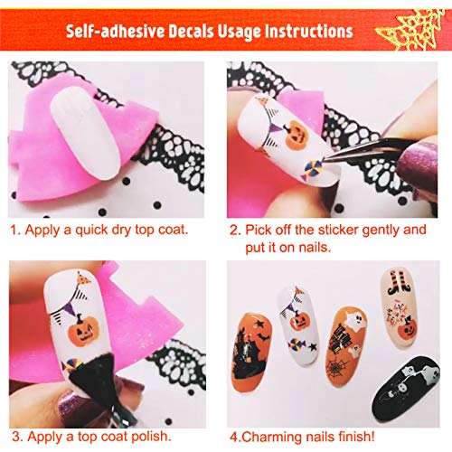 Tailaimei Nail Decals Stickers, 1600+ Pcs Self-Adhesive Tips Diy Nail Art Design Stencil (12 Large Sheets) #TOP7