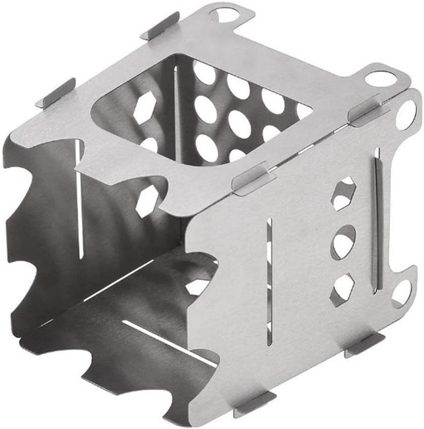 Outdoor Firewood Stove Card Type Connected Stainless Steel Heating Barbecue Cooker Fire Camp Solid Fuel Camping Wood Burning