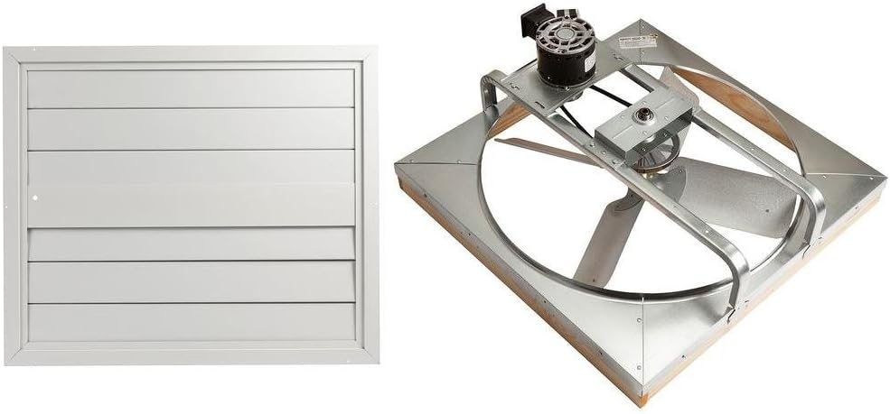 Master Flow GAF 6000 CFM 30" Belt-Drive Deluxe Whole House Fan, 1/3 HP Motor, 2-Speed Wall Switch, Energy Efficient Ventilation for Homes upto 3000 sq. ft. - 30BWHFS