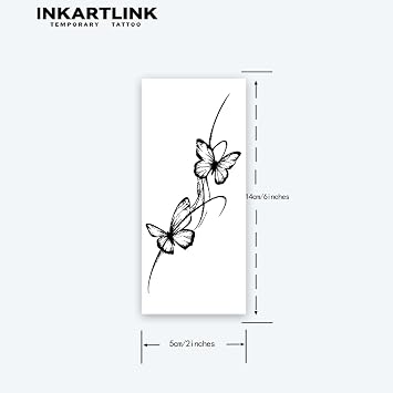 INKARTLINK 2 Sheets Butterfly Temporary Tattoos, Natural Matte Look
