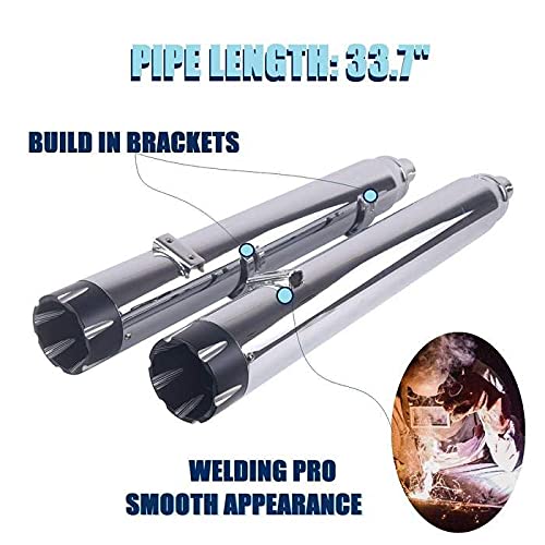 4” Slip On Mufflers Exhaust For Indian 2014-2023 Chief Chieftain Roadmaster Springfield Challenger(Chrome) #TOP1