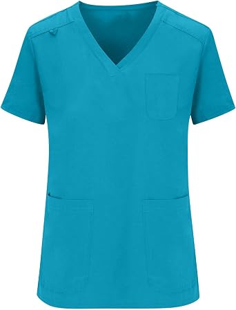 Scrubs for Women Set Nurse Uniform - Stretch V-Neck Scrubs Top & Jogger Pants Quick Drying Workwear with Pockets