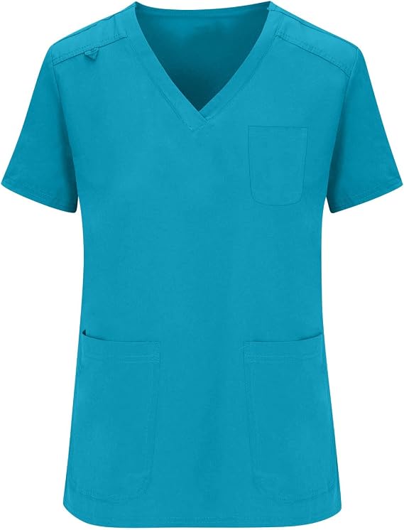 Scrubs for Women Set Nurse Uniform - Stretch V-Neck Scrubs Top & Jogger Pants Quick Drying Workwear with Pockets
