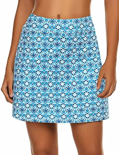Ekouaer Skorts 2 Layer Printed Floral Plus Size Versatile Stretchy School Skirts XL