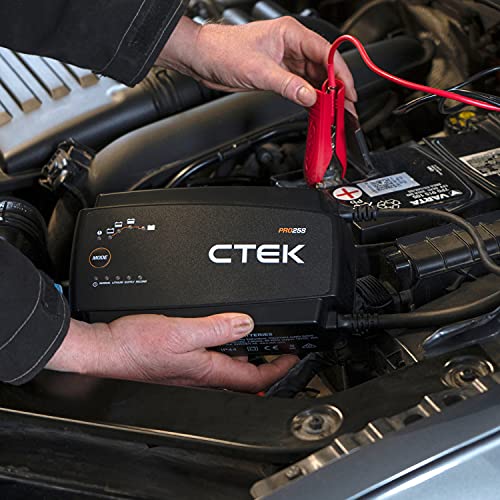 Ctek Pro25S, 25A, 12V Battery Charger And Power Supply, Battery Tender Charger, Battery Maintainer, 12V Lithium Ion Battery Charger For Car And Truck With Reconditioning Mode And Battery Desulfator #TOP6