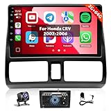(Upgrade Cooling) Fecimodiv Radio for Honda CRV 2002 2003 2004 2005 2006 with Wireless CarPlay Android Auto, 9' Touch Screen for Honda CRV Stereo with WiFi GPS Bluetooth 64G ROM