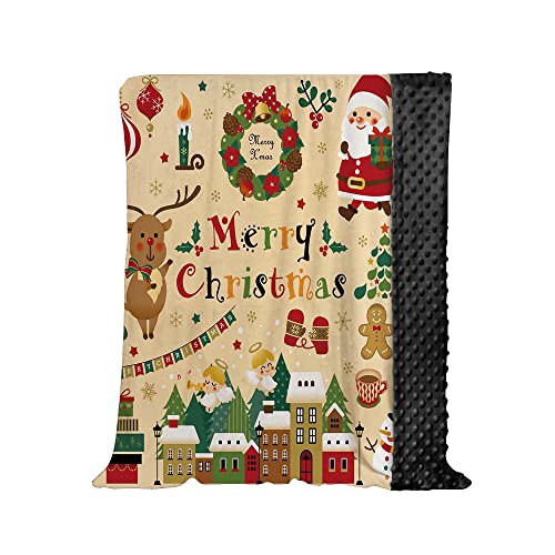 Hixingo Coperta per Neonati Minky Dots, Stampa Natalizia 3D Bifacciale Multifunzionale Morbida Accogliente Copertina per Bambino Bambina, Copertura per Allattamento (130x150cm,Alce di Natale)