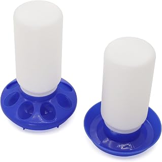 Chick Feeder and Waterer Set Kit-No Waste Baby Chick Starter Kit with 1L Chicken Water Dispenser and 1kg Feeder for Poultry and Baby Chicks,Plastic Chicken Coop Accessories (Blue, M)