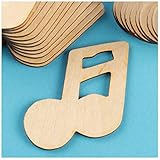 Factory Direct Craft Pack of 24 Unfinished Wood Double 16th Note Cutouts - Rock and Roll Blank Wooden Music Note Shape for DIY Craft Projects (Size: 3' x 2-1/4') Made in USA