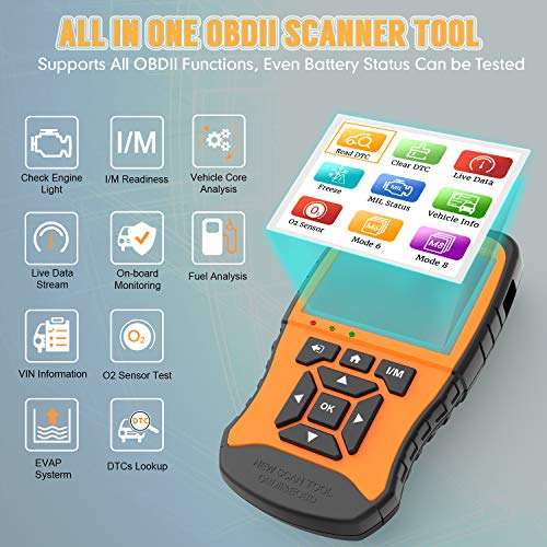 VXDAS NT510 OBD2 Scanner Enhanced OBDII Code Reader with Battery Tester Car Diagnostic Scan Tool Check Engine Light Vehicle Mode 6 /8 Analyze - Thumbnail 2