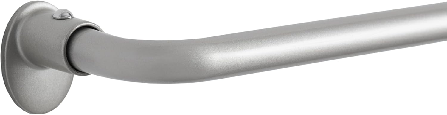 Eclipse Clinton Curtain Rods, Black Out Curtain Rod, 5/8 Inch Blackout Wrap Around Adjustable Curtain Rod, Curtain Rods For Windows 28 to 48 Inch, Brushed Nickel