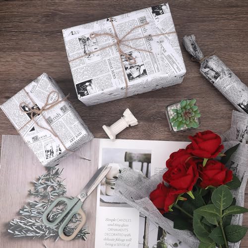 Linbystore 60 folhas de papel de seda Vantage, papel de papel de papel de jornal antigo, 50,8 x 35,5