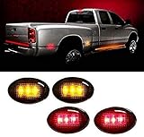 iJDMTOY Smoked Lens Amber/Red LED Rear Bed Side Marker Lights Set Compatible With Chevrolet Silverado GMC Sierra 2500 3500 HD Dually Truck Double Wheel Side Fenders