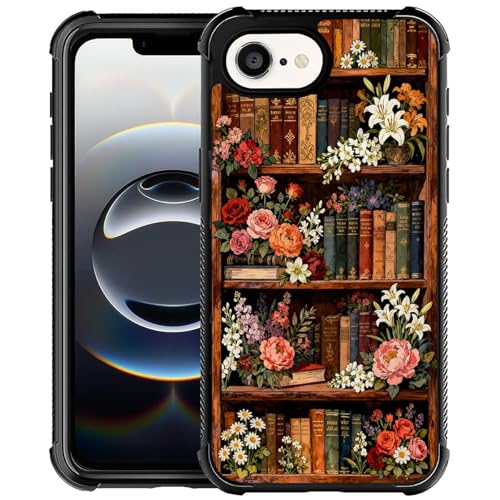 NONMY for iPhone 16E Case,S TPU Bumper Hard PC Pattern Back Case Plant Book Shelf