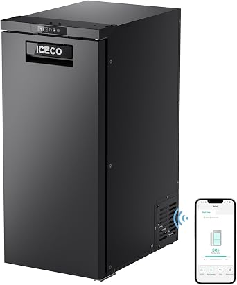 ICECO BF86 12V RV Refrigerator, 91 Quart3cu.ft Car Refrigerator, RV Fridge Freezer with APP Control, 12/24V DC Compressor Refrigerator, Electric Cooler for Truck, Camping, Travel