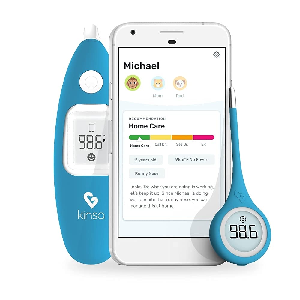 Kinsa Classics Bundle - Smart Ear QuickCare Digital Smart Thermometers - Take Oral Rectal Armpit or Ear Fever