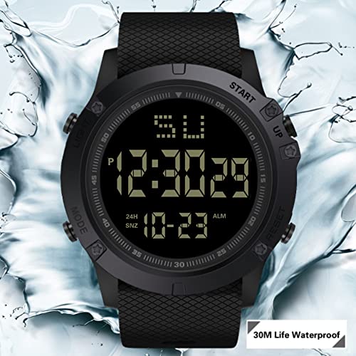 Magik 1-2 Pc Large Dial Stopwatch Sport Mens Watches LED Light Digital Wristwatches3