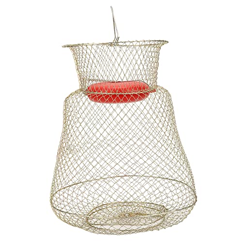 Stainless Steel Foldable, Portable Fish Shrimp Basket Fishing Round Net Cage With Floating Bowldiameter 33Cm(S) (33Cm In Diameter) #TOP18