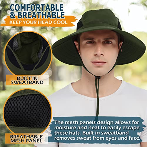Einskey Sun Hat For Men/Women, Waterproof Wide Brim Bucket Hat Foldable Boonie Hat For Fishing Hiking Garden Safari Beach #TOP4