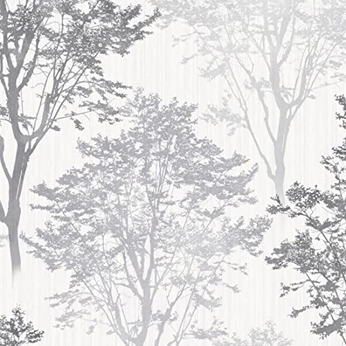 Image of Arthouse Wildwood Mono White Glitter Vinyl Paste The Paper Vinyl Wallpaper