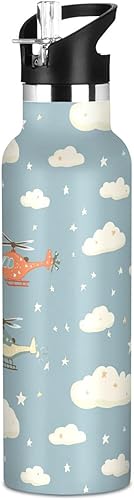 Miniatura 25 de Funny Gorilla White Vacuum Insulated Sports Water Bottle Keeps Hot and Cold with Straw Leakproof BPA Free for Gym Sports