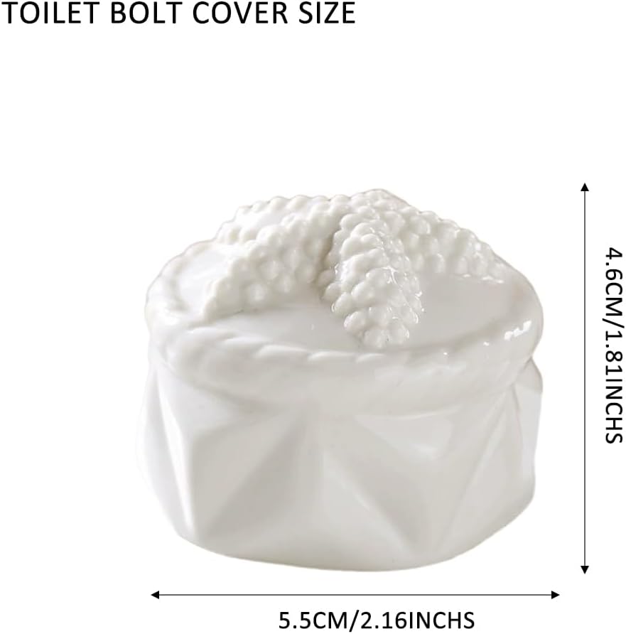 Set of 2 Starfish Toilet Bolt Covers Decorative Toilet Bolt Caps Ceramic Toilets Bolts Covers Cute Toilets Screw Cover Bathroom Decor Easy to Install (WHITE)