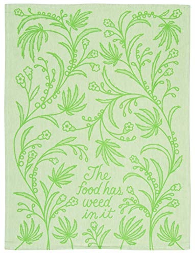 Blue Q Woven Jacquard Dish Towel, The Food Has Weed In It. Funny, Functional And Fabulous, 100% Cotton, Soft, Super-Absorbent, 28 X 21 #TOP1